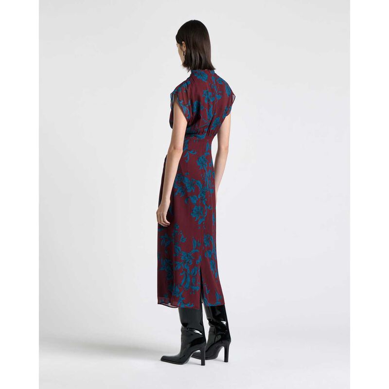 Cue Indigo Ivy Draped Neck Midi Dress image number 1
